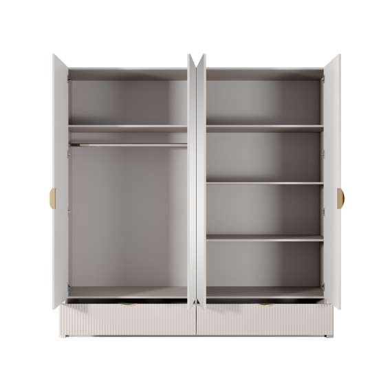 Garderobeskap Lante 213x209 cm - beige - med innredning