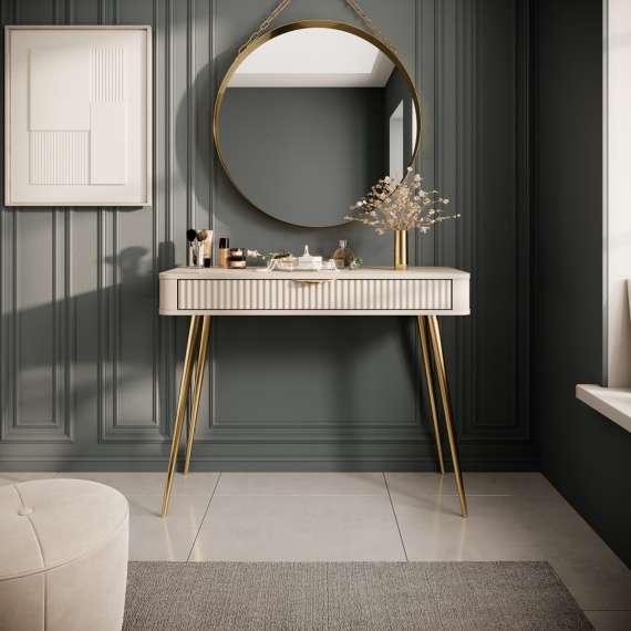 Sminkebord Lante 100x34 cm - beige - skuff