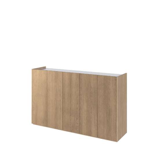 Skap Easy 156x95 cm - eik - hvit - 5 dører