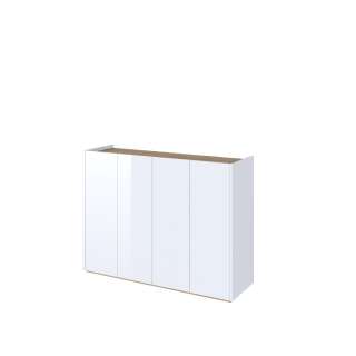 Skap Easy 126x95 cm - hvit - eik - 4 dører