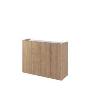 Skap Easy 126x95 cm - eik - hvit - 4 dører