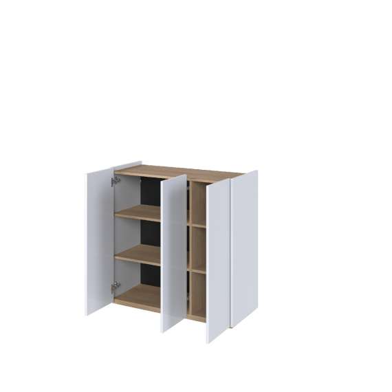 Skap Easy 95x95 cm - hvit - eik - 4 dører