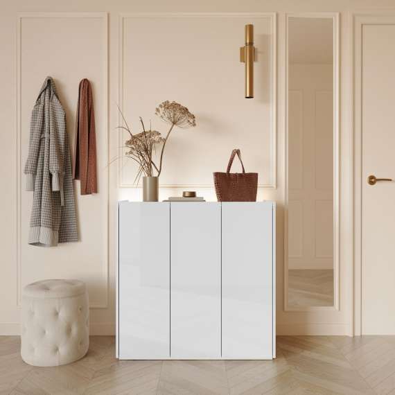 Skap Easy 95x95 cm - hvit - eik - 4 dører