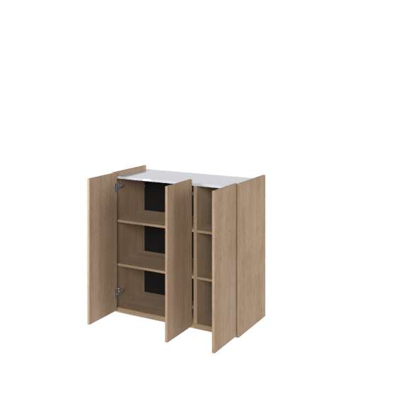 Skap Easy 95x95 cm - eik - hvit - 4 dører