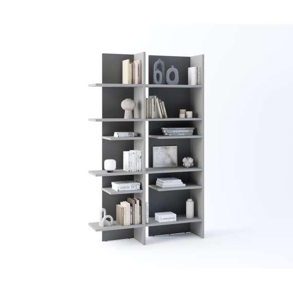 Reol Fitt 120x197 cm - grå - LED lys - høyre