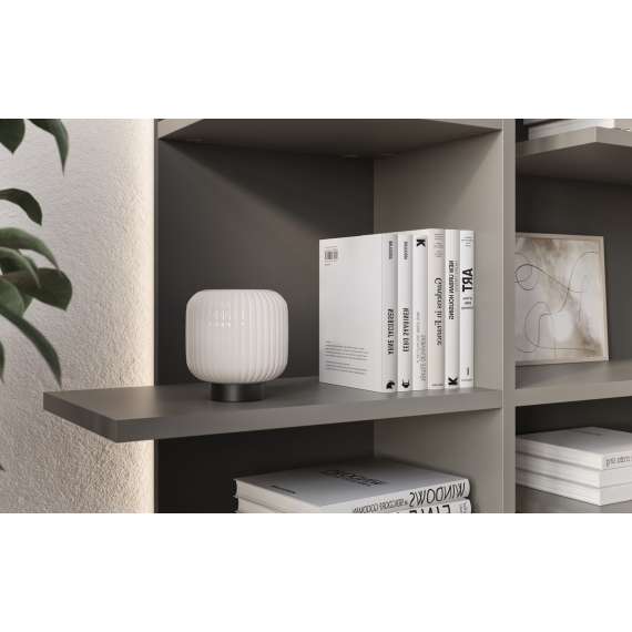 Reol Fitt 120x197 cm - grå - LED lys - høyre