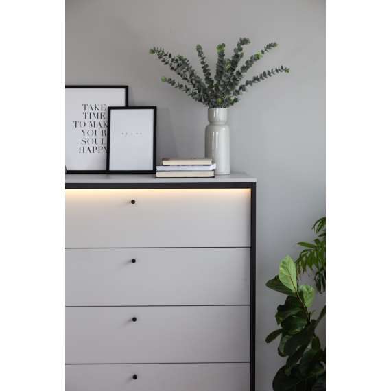 Kommode Gris 101x115 - grå - 4 skuffer