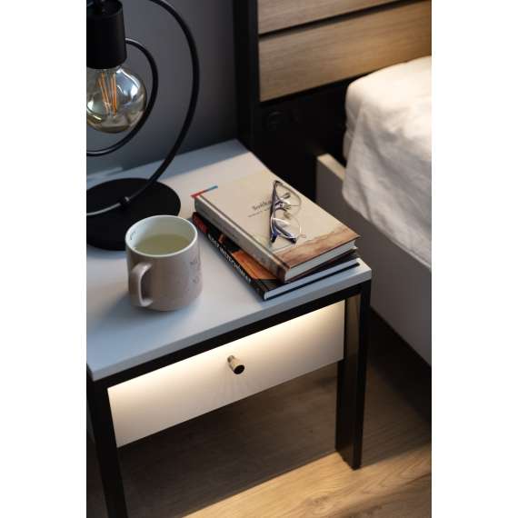 Nattbord Gris 40x40 - grå - 1 skuff