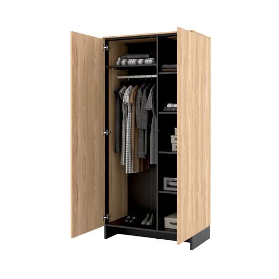 Garderobeskap Nomad 92x196 cm - ask - 2 dører