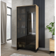 Vitrineskap Nomad 92x196 cm - ask - sort