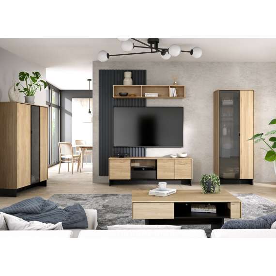 Tv-benk Nomad 163x54 cm - ask - sort