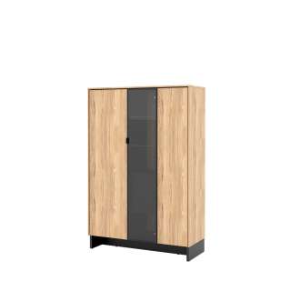 Vitrineskap Nomad 102x152 cm - ask - sort