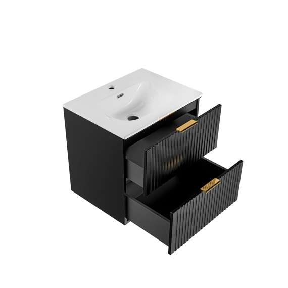 Servantskap Adel 60 cm - sort - 2 skuffer