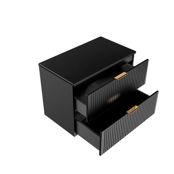 Servantskap Adel 80 cm - sort - 2 skuffer