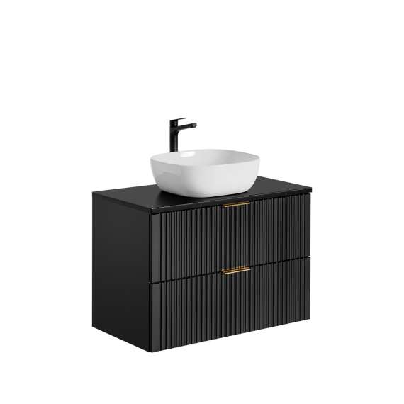 Servantskap Adel 80 cm - sort - 2 skuffer