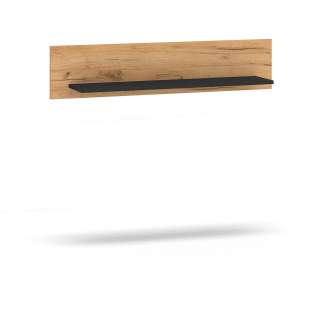 Hylle Urso 110x24 cm - eik craft - svart matt - vegghengt