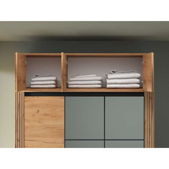 Overskap Urso 150x40 cm - 3 dører - eik craft gold - svart matt