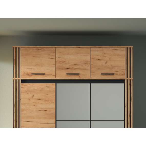 Overskap Urso 150x40 cm - 3 dører - eik craft gold - svart matt