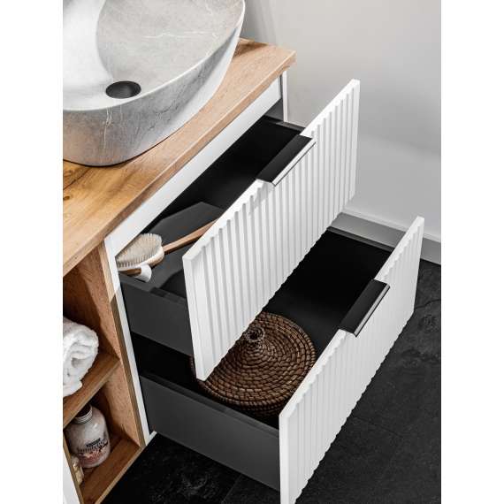 Servantskap Adel 80 cm - hvit - 2 skuffer