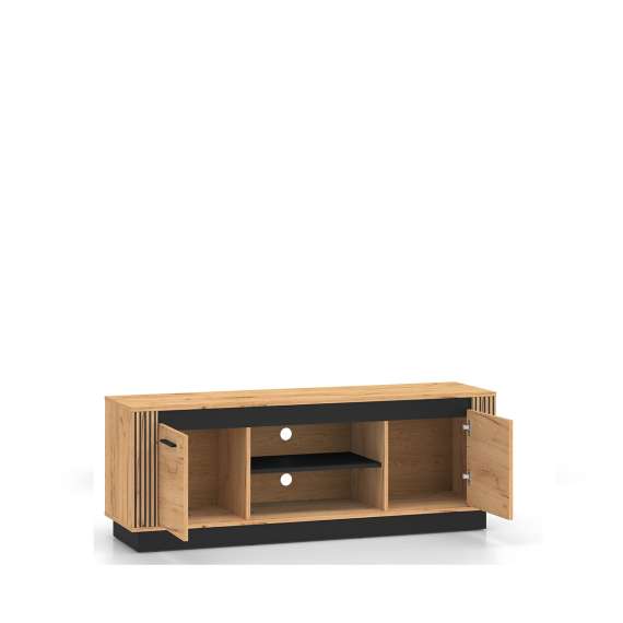Tv-benk Urso 150x55 cm - 2 dører - eik craft gold - svart matt