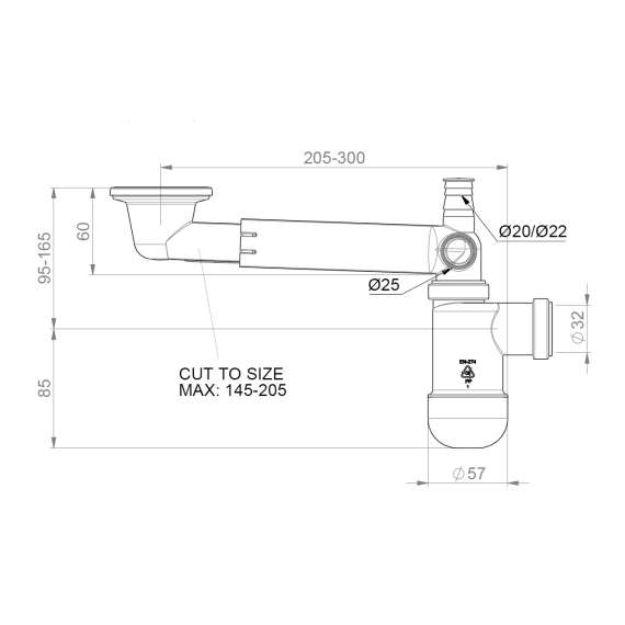 Vannlås PRELOC 400 - med sort bunnventil