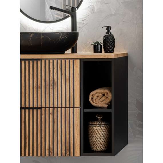 Underskap Xilo 20 cm - sort - med hylle