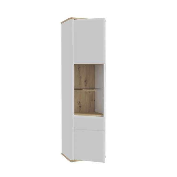 Vitrineskap Wardiol 110x138 cm - 1 dør - hvit matt - eik artisan