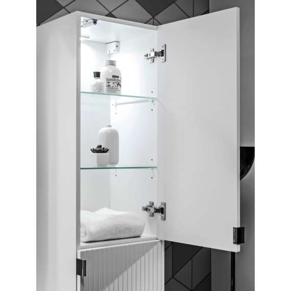 Høyskap Leonardo 35x150 cm - hvit - 2 dører