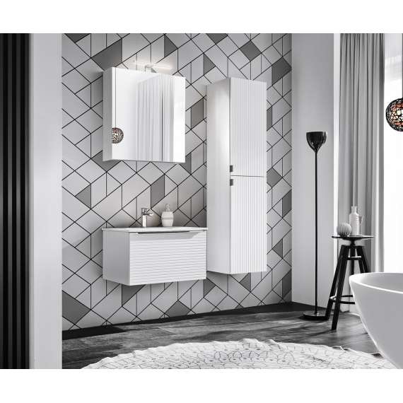 Høyskap Leonardo 35x150 cm - hvit - 2 dører