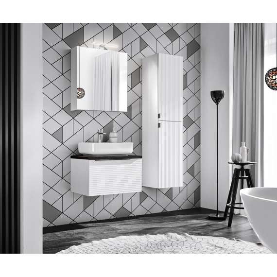 Høyskap Leonardo 35x150 cm - hvit - 2 dører