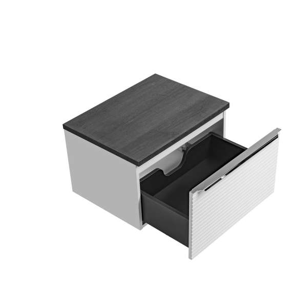 Servantskap Leonardo 60 cm - hvit - 1 stor skuff