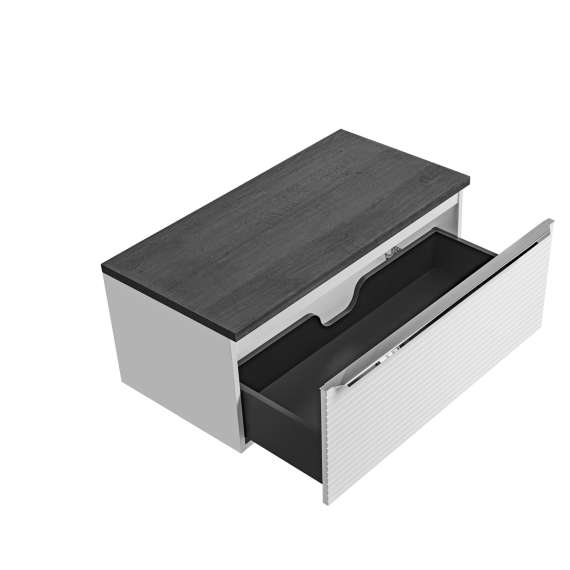 Servantskap Leonardo 90 cm - hvit - 1 stor skuff