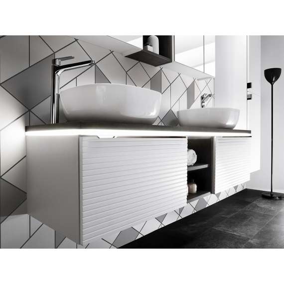 Servantskap Leonardo 90 cm - hvit - 1 stor skuff