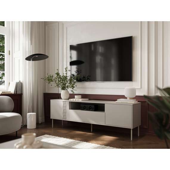 Tv-benk Tresse - 180x55 cm - 3 dører - cashmere