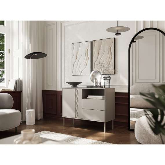 Skjenk  Tresse 100x75 - cashmere - 1 dør - 2 skuffer