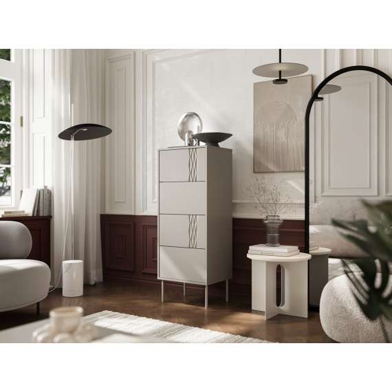 Skjenk Tresse 50x125 - cashmere - 4 skuffer