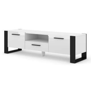Tv-benk Nuka 160x48 cm - hvit høyglans