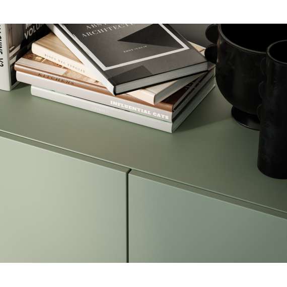 Skjenk Silba 164x93 cm - 3 dører - 3 skuffer - salvie grønn