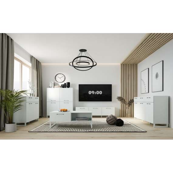 Skjenk Silba 110x93 cm - 2 dører - 2 skuffer - secret grey