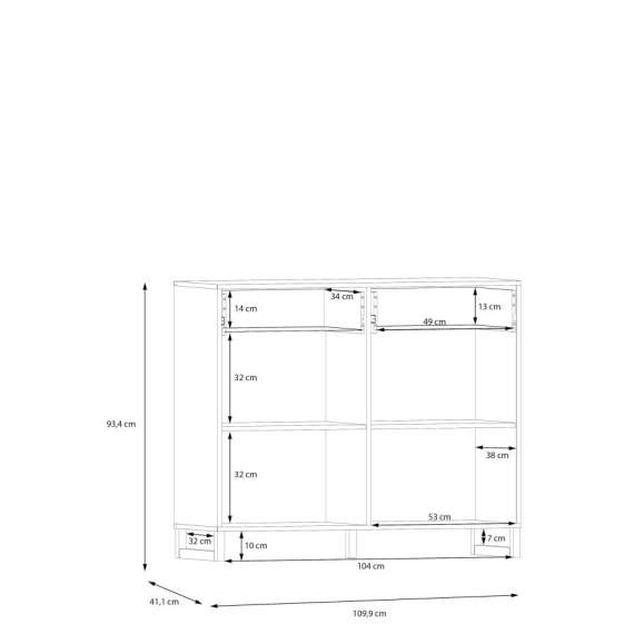 Skjenk Silba 110x93 cm - 2 dører - 2 skuffer - secret grey