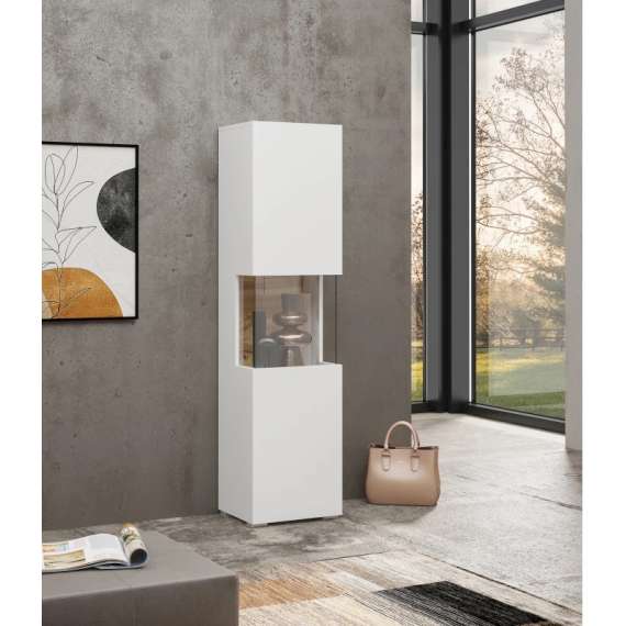 Vitrineskap Ava 36x140 cm - Hvit - Veggmontert