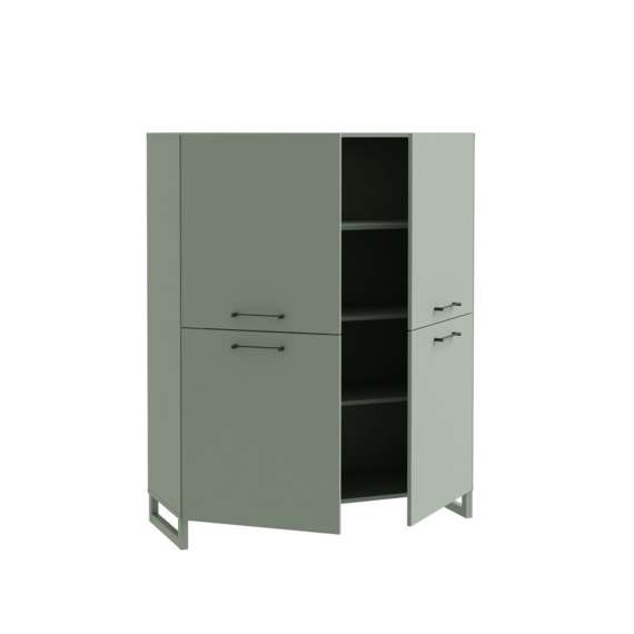 Skjenk Silba 110x138 cm - 4 dører - salvie grønn