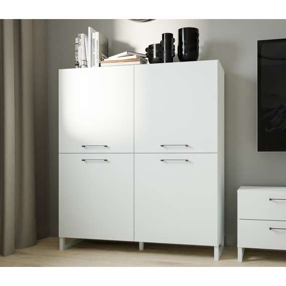 Skjenk Silba 110x138 cm - 4 dører - secret grey