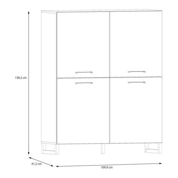 Skjenk Silba 110x138 cm - 4 dører - secret grey