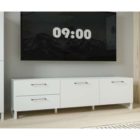 Tv-benk Silba 165x49 cm - 2 dører - 2 skuffer - secret grey