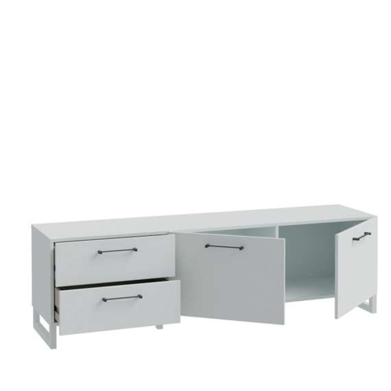 Tv-benk Silba 165x49 cm - 2 dører - 2 skuffer - secret grey