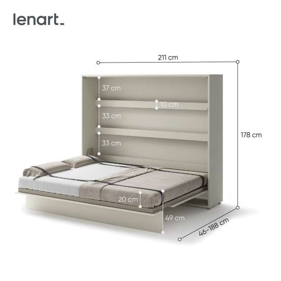 Skapseng Bed Concept 160x200 - horisontal - cashmere matt