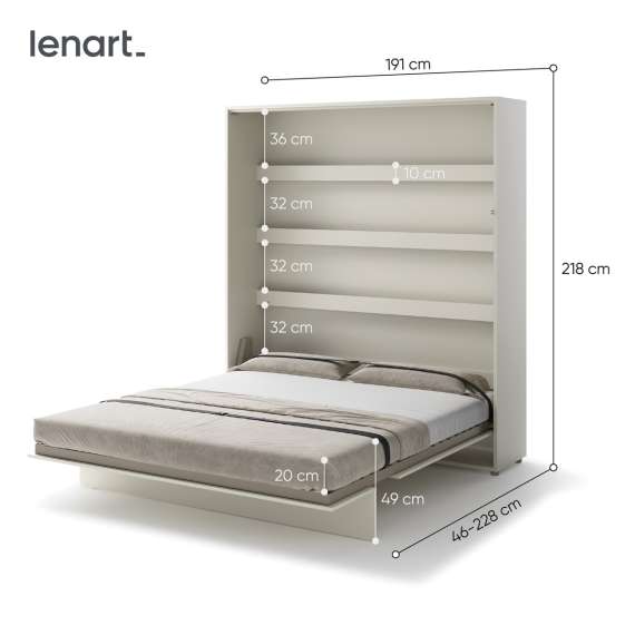 Skapseng Bed Concept 180x200 - vertikal - cashmere matt