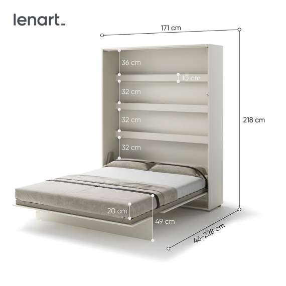 Skapseng Bed Concept 160x200 - vertikal - cashmere matt