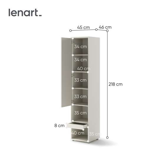Skap til Bed Concept skapseng - cashmere matt